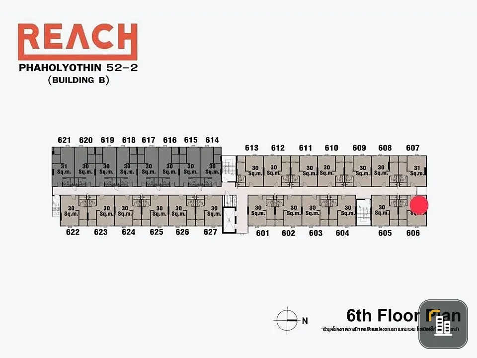 Selling a pre-owned unit at REACH Phaholyothin 52 Phase 2. This extra-large corner unit with a wide frontage is a rare find, so inquire quickly before