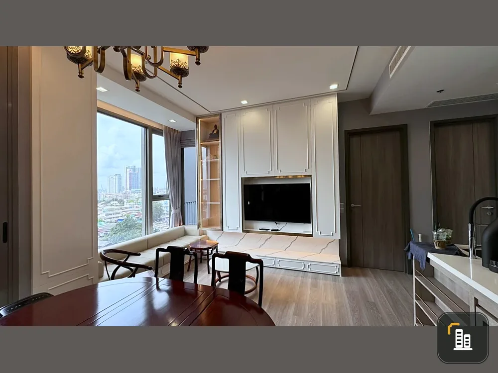 2-bedroom unit for rent at Rhythm Charoenkrung Pavillion, fully furnished. Book now!