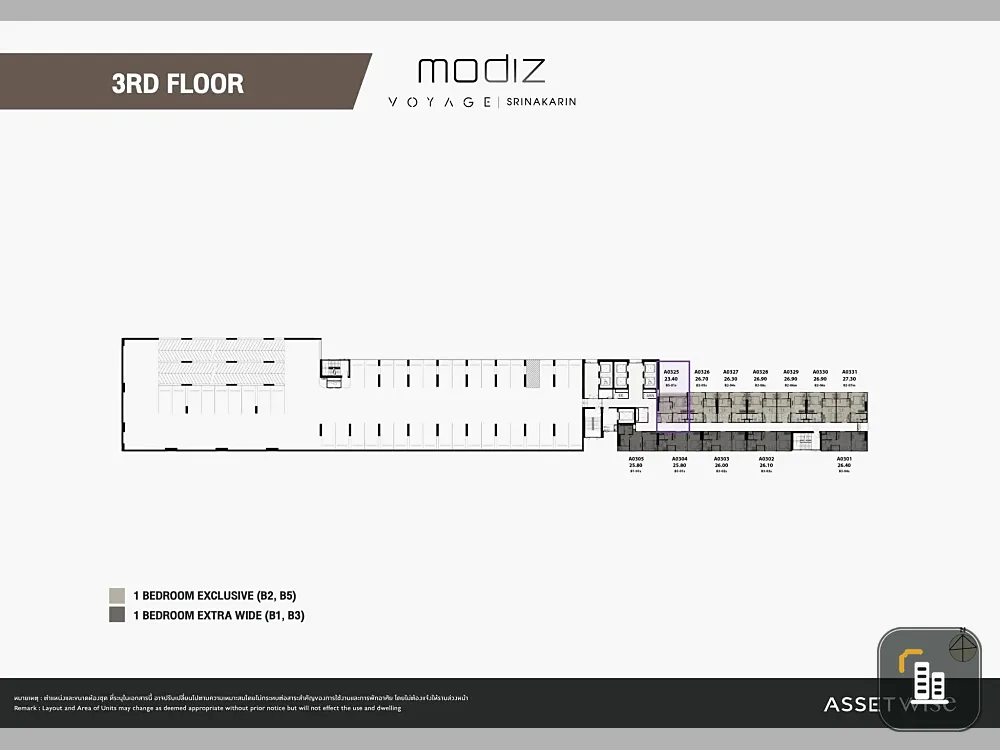 Selling Modiz Voyage Srinakarin condo at a lower price than the developer's price. 1-Bedroom unit, convenient location, near the expressway. Reservati