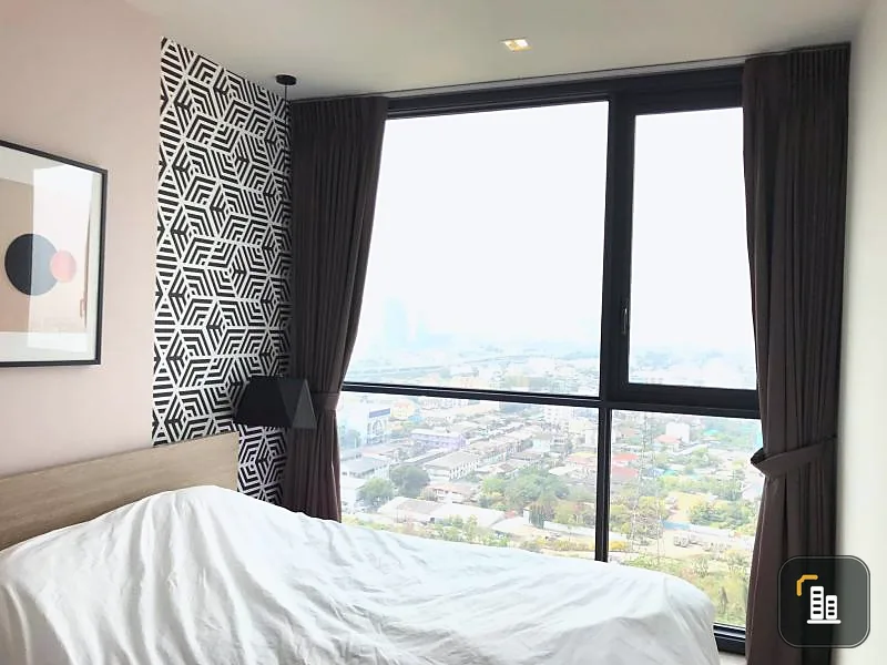 Urgent sale, The Line Wong Sawang, wide room. decorated ready to move in Complete electrical appliances. Don't miss it. Book now.