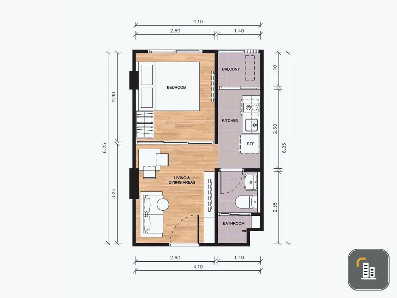 For rent: dcondo Kiri, 1 bedroom, 1 bathroom, fully furnished, in a great location. Don't just look, book it!