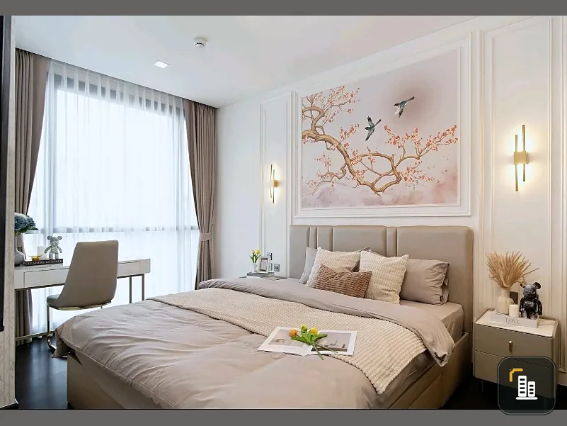 For Rent: The Line Ratchathewi, 31st floor. Beautiful, fully furnished, and inviting unit—book now if interested.