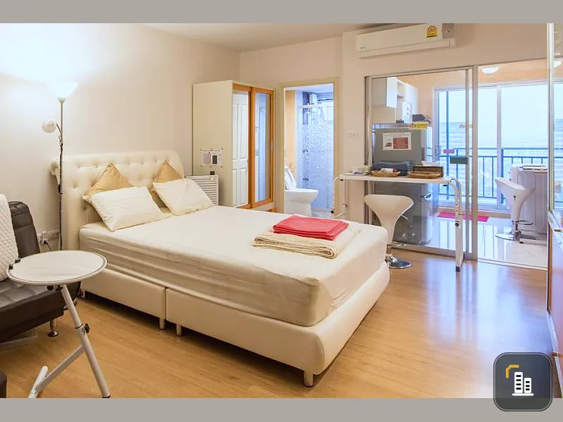 For rent Supalai City Resort Phranangklao Chao Phraya Room decorated with wallpaper and marble, hurry to move