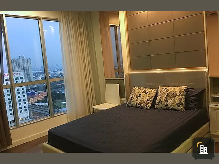 For rent, The Hotel Serviced Condo, simple decorated room, gray tone, inviting, beautiful view, high view, fully furnished.