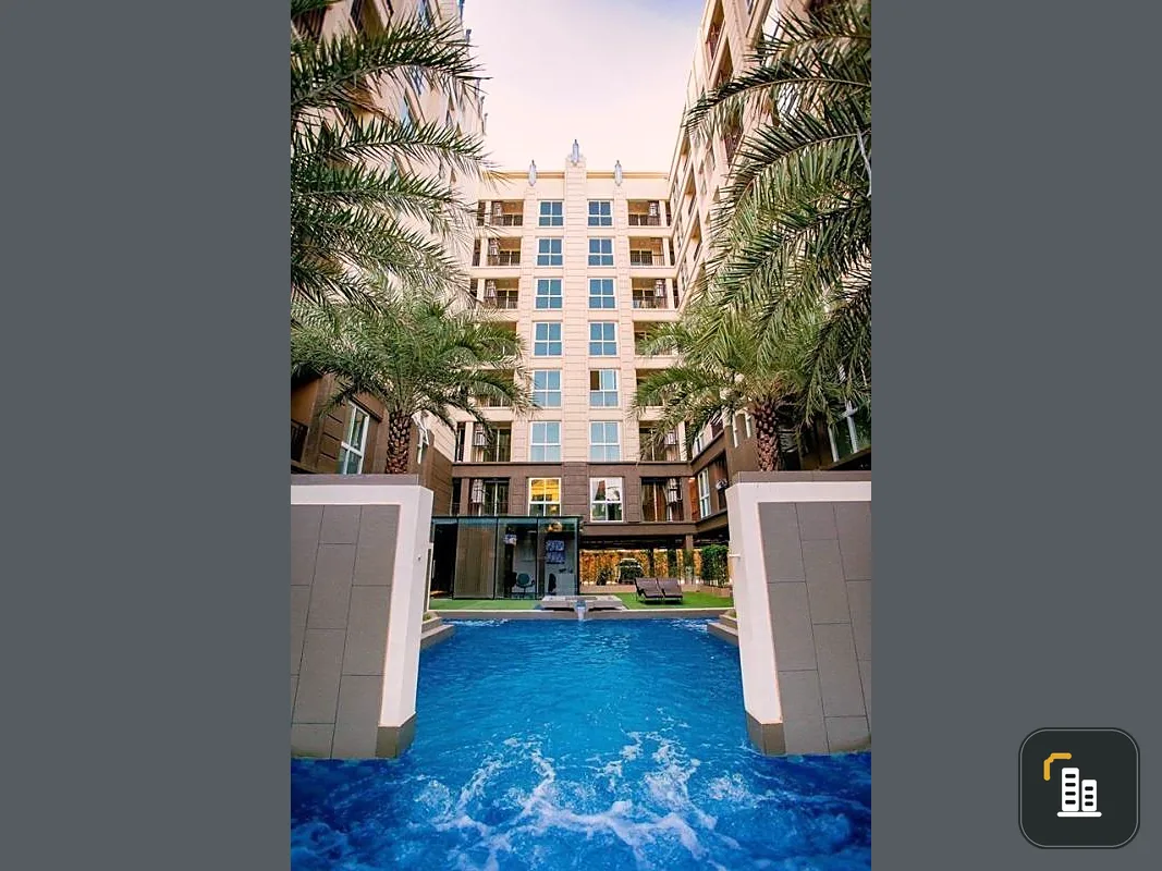 Condo for sale, The Light New York, size 42 sq m, 2 bedrooms, 3rd floor, private corner room, pool view.