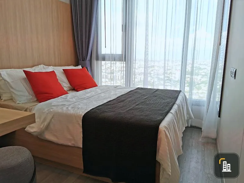 Condo for rent, The Line Sukhumvit 101, beautiful room, high floor, very good view, not being blocked, located on Sukhumvit Road, easy to travel, book