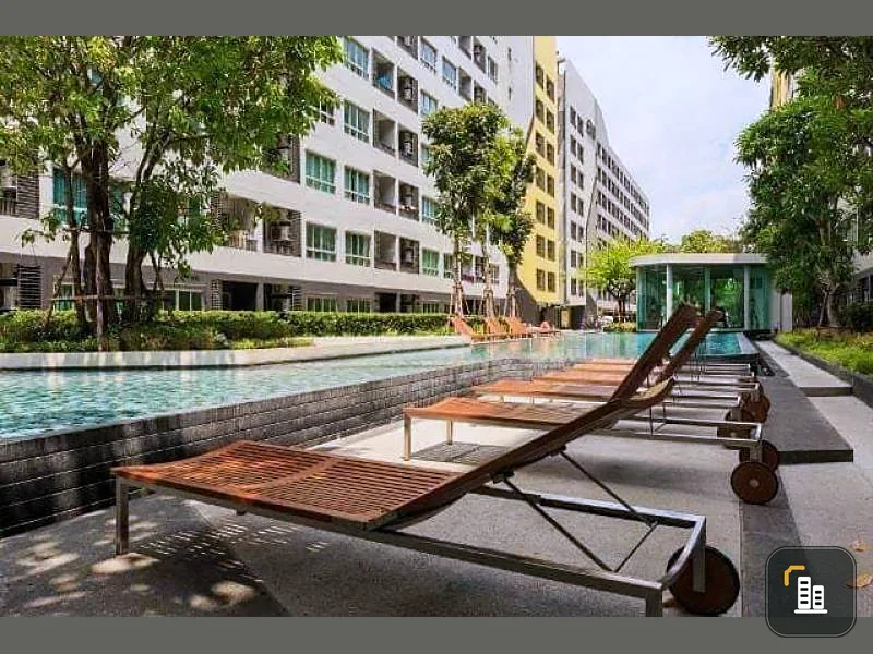 For rent, Elio Sukhumvit 64, area 22 sq.m., 7th floor, fully furnished, enough parking, not crowded, cheap, good value.