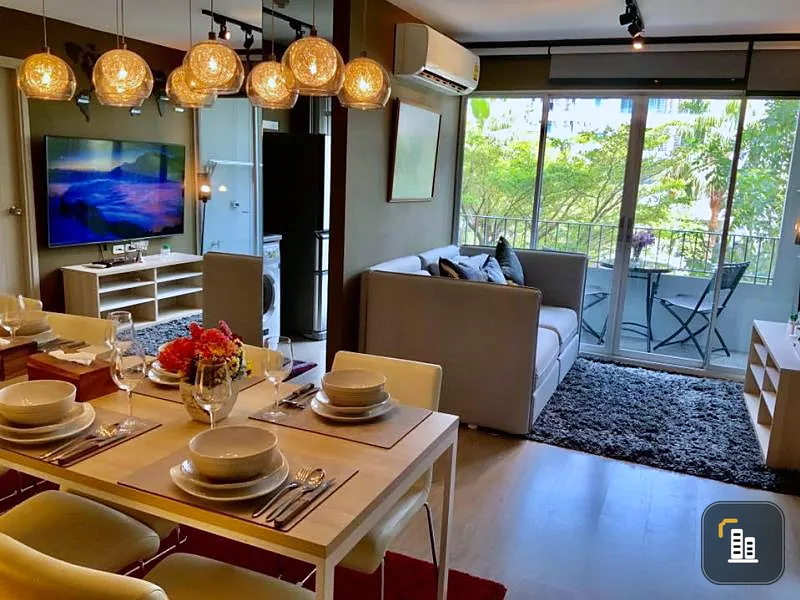 Condo for rent, Elio Del Ray Sukhumvit 64, 2 bedrooms, 1 bathroom, 3rd floor, good view, fully furnished.
