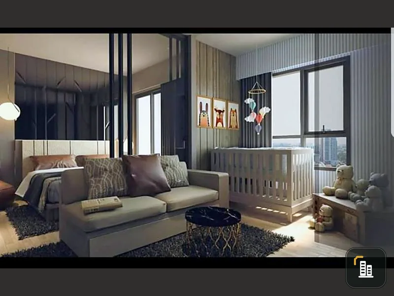 Sale down payment, Niche Mono Sukhumvit - Bearing, high floor, beautiful view, fully furnished.