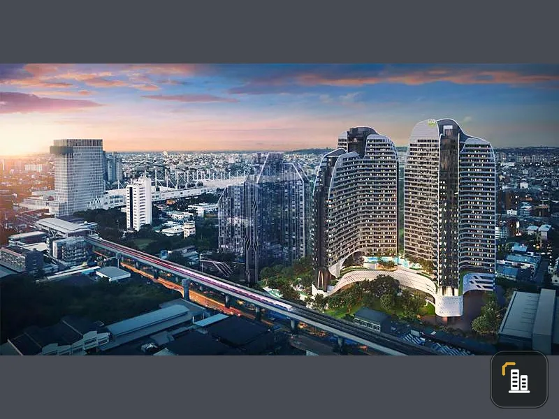 Condo sales down, Ideo Mobi Sukhumvit East Point, studio room, Y-Shape design building, book now !!!