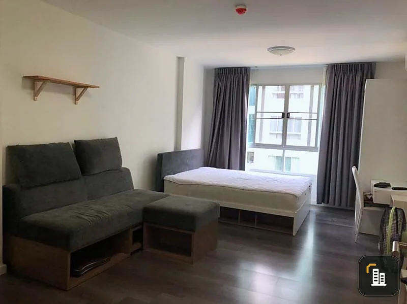 Urgent sale !! D Condo Campus Resort Bangna, beautiful room, fully furnished, balcony and kitchen Can't miss it !!