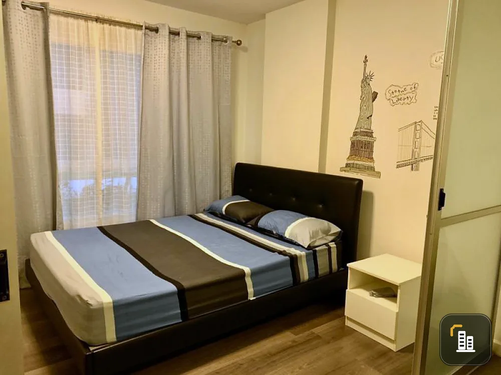 Sell / rent urgently !! D Condo Campus Resort Bangna, beautiful room, lots of furniture, near ABAC, ready to move in !!
