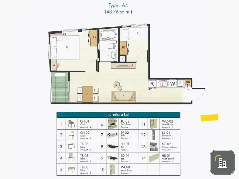 Sell / rent Runesu Thonglor 5, size 43.76 sq.m., 3rd floor, fully furnished, convenient transportation, near bts. Not in a hurry, I will be sad.