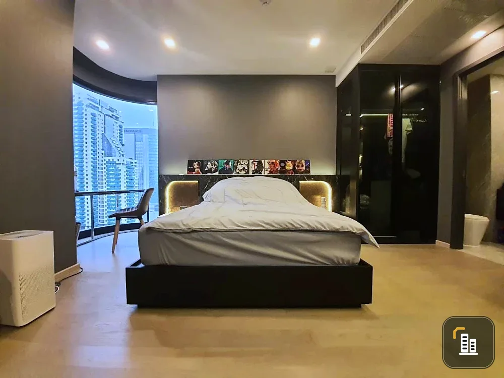 Urgent for rent !! Condo Ashton Asoke, curved glass room, near the train, ready, do not wait, hurry!