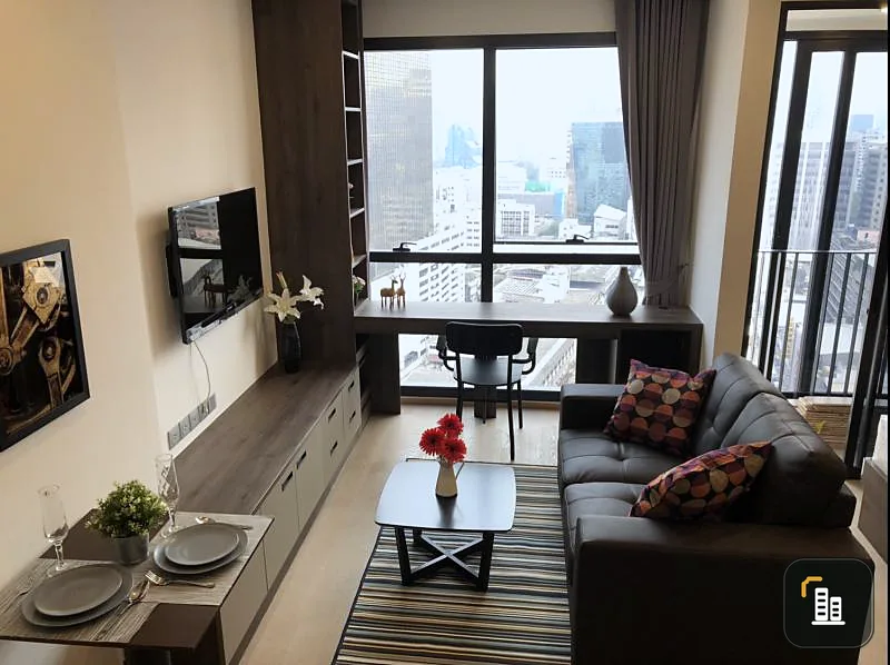 Condo for rent at Ashton Chula-Silom, ready to move in, decorated in Industrial Modern style.