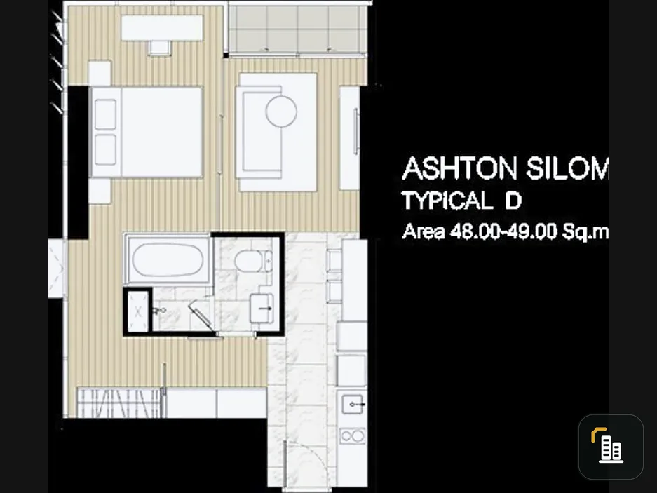 Urgent sale, Ashton Silom Condo, beautiful room, excellent location, suitable for investment, close to BTS, hurry and take over.