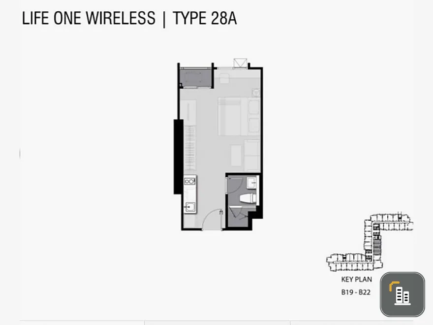 Condo sales down, Life One Wireless, beautiful floor plan, suitable for investment, quality location, near BTS, near the mall