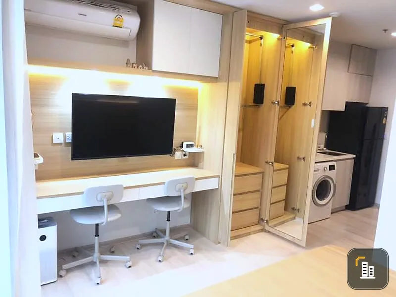 Condo for rent, Life One Wireless, beautiful room, high floor, city view, open, unblocked view A lot of furniture, best location, convenient transportation, near BTS, hurry