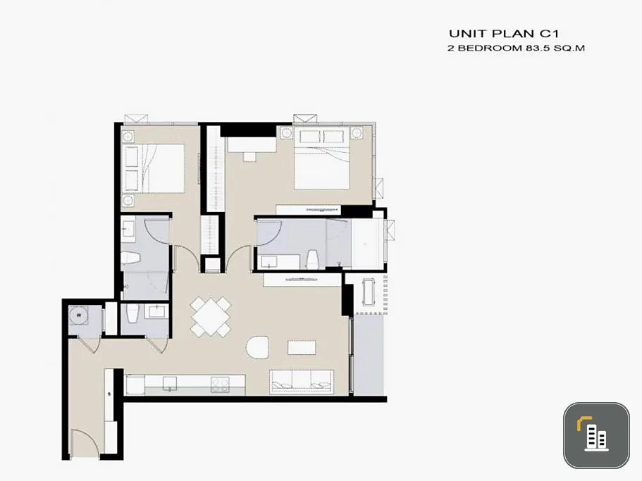 Condo for sale in Muniq Langsuan, large floor plan, arranged in proportion, very rare room, this floor has only 7 units, very private, very good location, do not miss it.