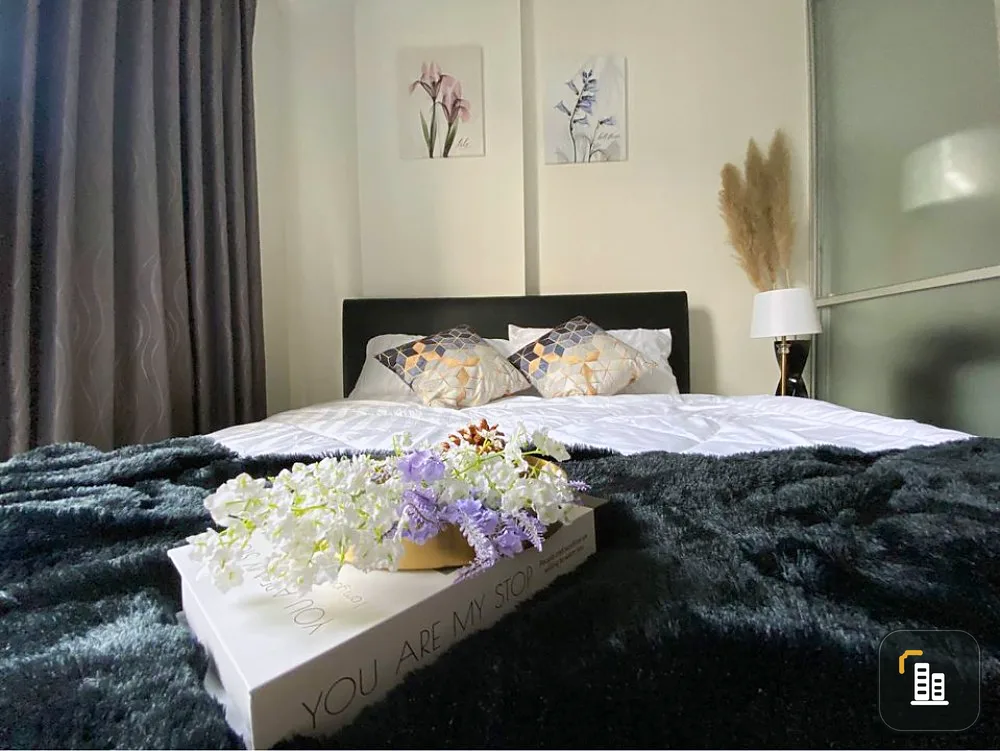 Sell D Condo Campus Resort Bangna, 7th floor, Building B, garden view, newly decorated room, ready to move in.