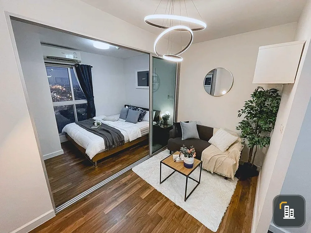 Condo for rent, a space with Bangna, 6th floor, ready to move in, fully furnished, convenient transportation, don't wait.