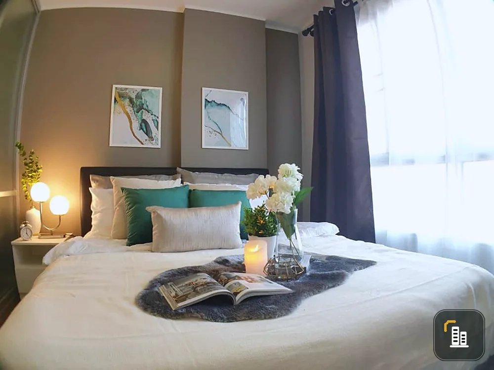 For rent, D Condo Sukhumvit 109, 8th floor, beautiful room, ready to move in, close to the BTS. Don't miss it!