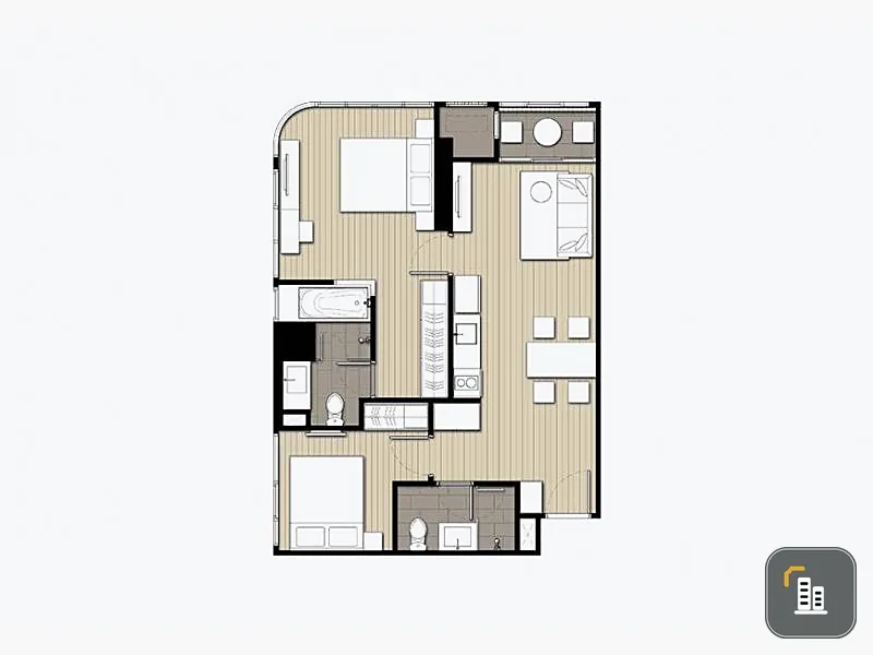 Sale down payment Q Chidlom Phetchaburi, 19th floor, room size 63 sq.m., 2 bedrooms, don't miss it.