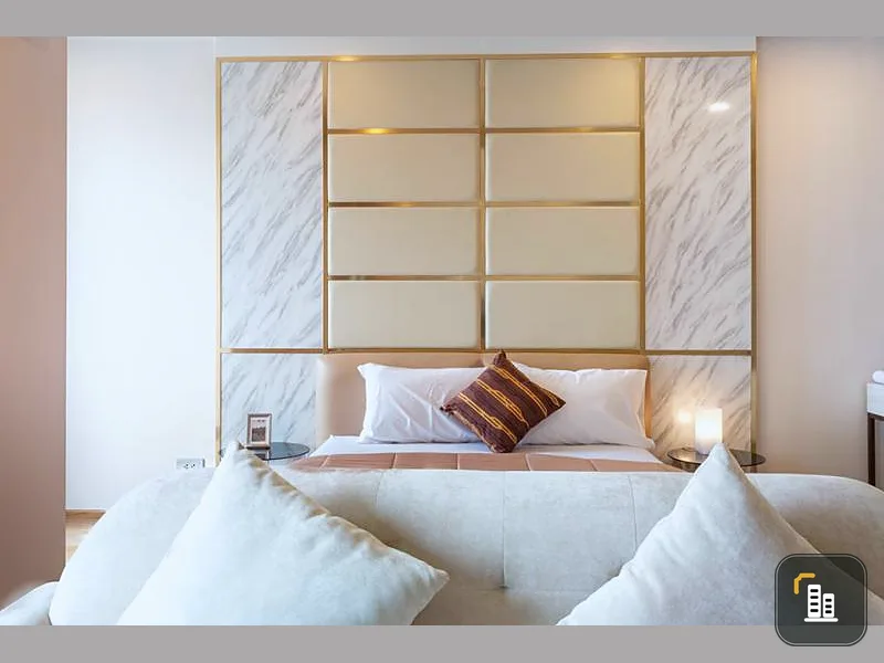 Condo for rent, Q Chidlom Phetchaburi, 23rd floor, super beautiful room, nice bed, whoever misses it will be very sad.