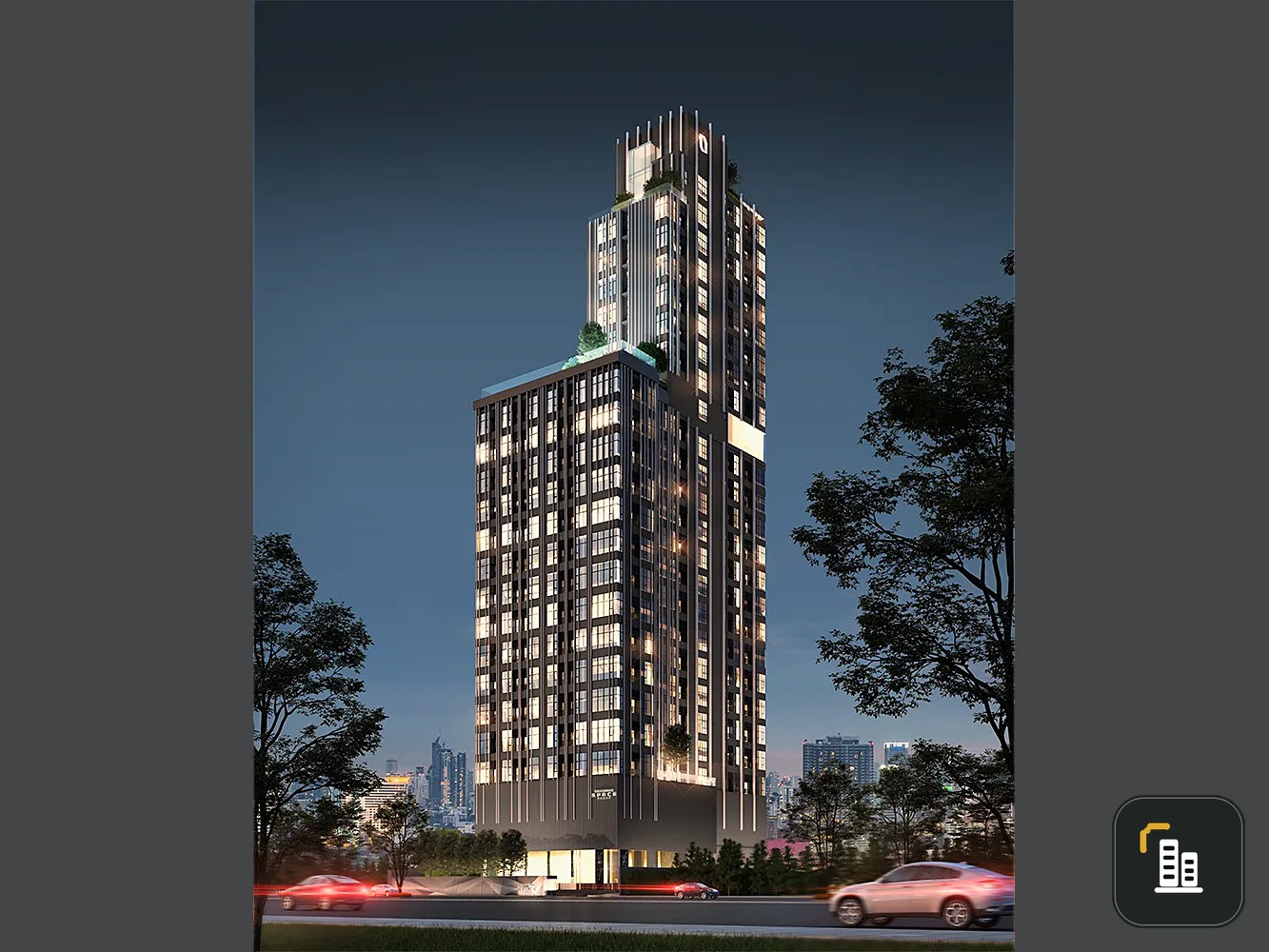 Condo for sale, down payment, Knightsbridge Space Rama 9, 26th floor, beautiful view, good location, near MRT Rama 9, great price, don't miss it.