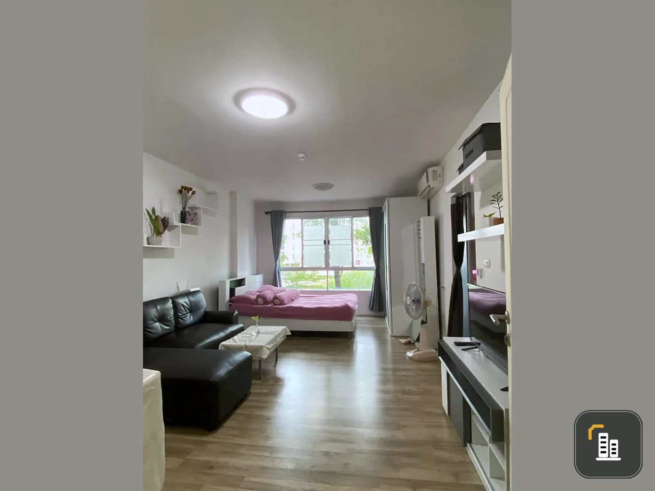 Selling D Condo Campus Rangsit Phase 2, beautiful room, very bright view, good furniture in the whole room If interested, hurry up to reserve.