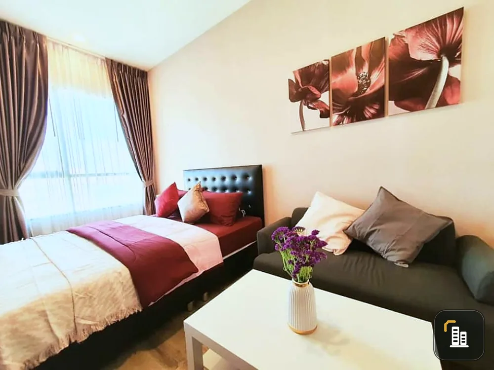 Condo for rent, Knightsbridge Collage Ramkhamhaeng, beautiful room, beautiful decoration, ready to move in. Hurry up.