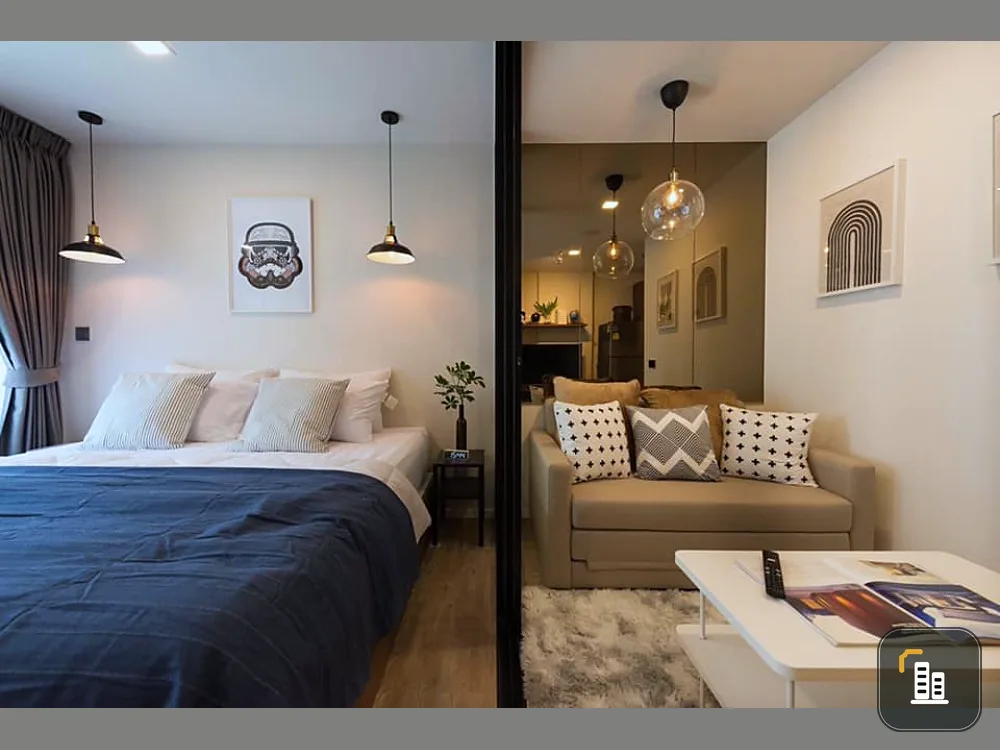 Khun Phra, the room is very beautiful, fully furnished, very premium. Have a great view of the garden If interested, reserve quickly at Kave Town Shift for rent.