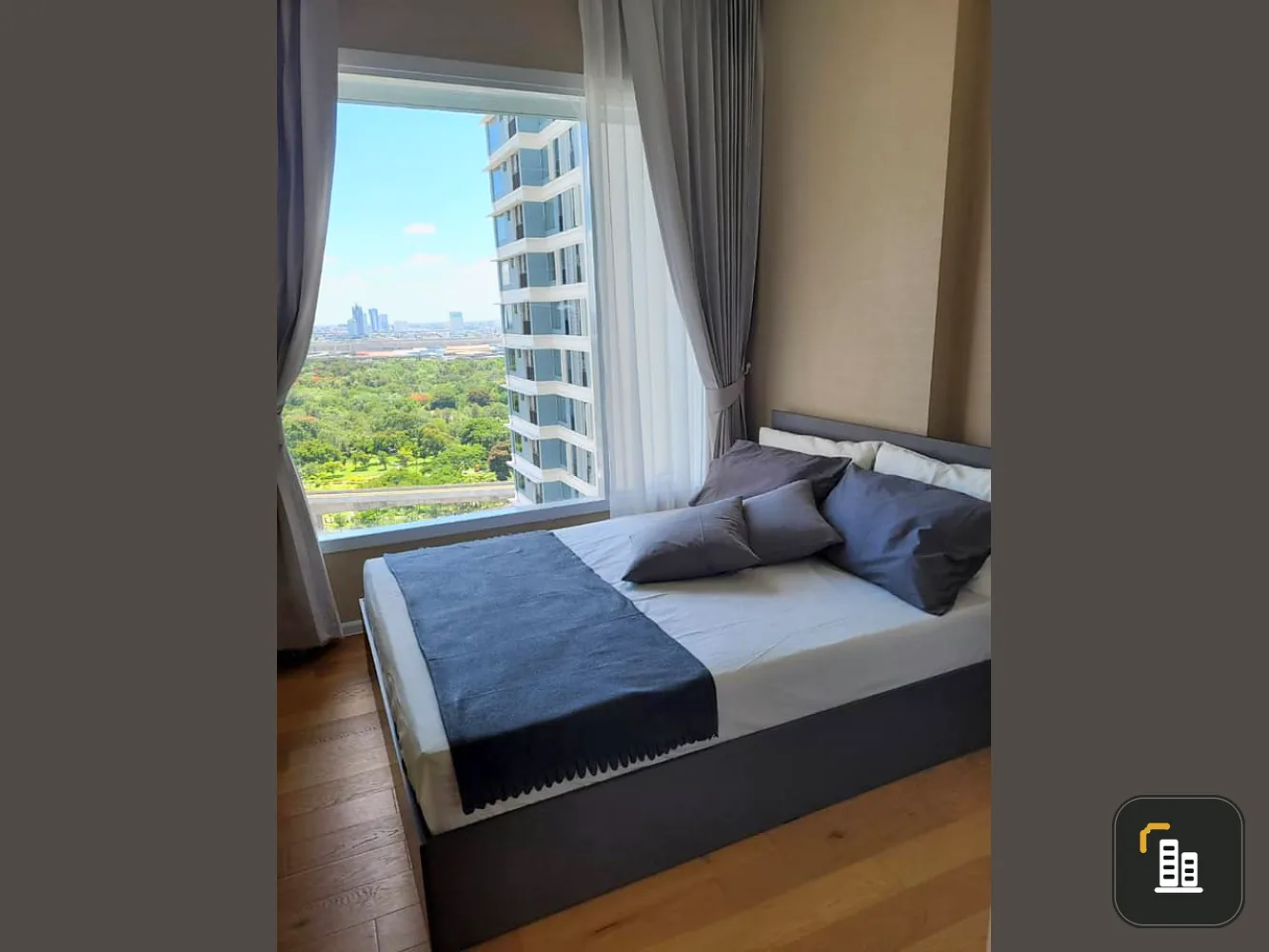 For rent, The Saint Residences, beautiful room, garden view, super shady atmosphere, very good view, don't wait, don't miss this room.