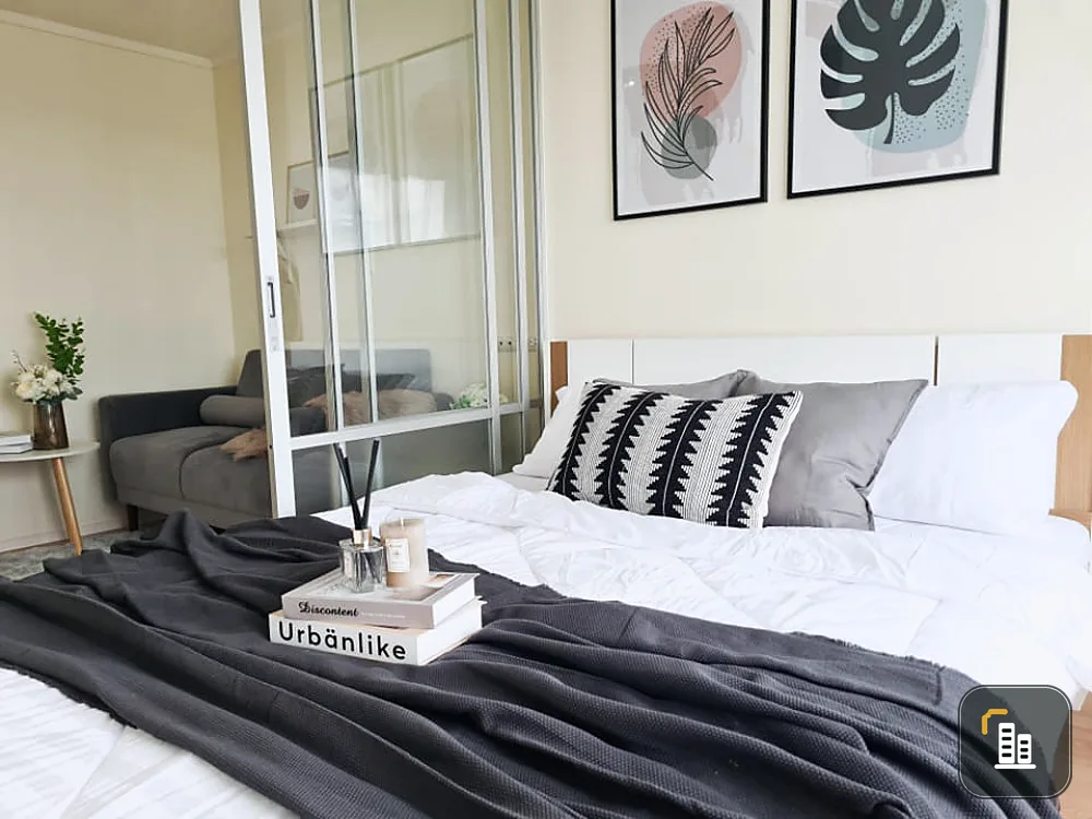 Selling Lumpini Ville Prachachuen-Phongphet 2, the most beautiful room, minimal style, very natural, must be this room