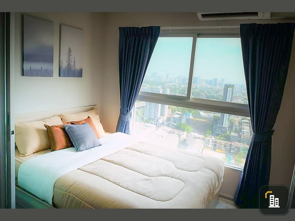 For sale, rent, Plum Condo, Ramkhamhaeng Station, the most beautiful room Premium view, fully furnished, 2 layers of curtains to block out light, book