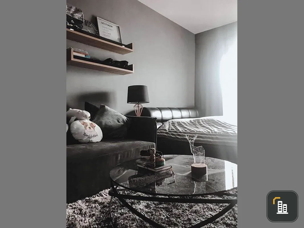 Condo for sale, Noble Revent, high floor, 33 sq.m., fully furnished room, Modern Gray tone, new furniture