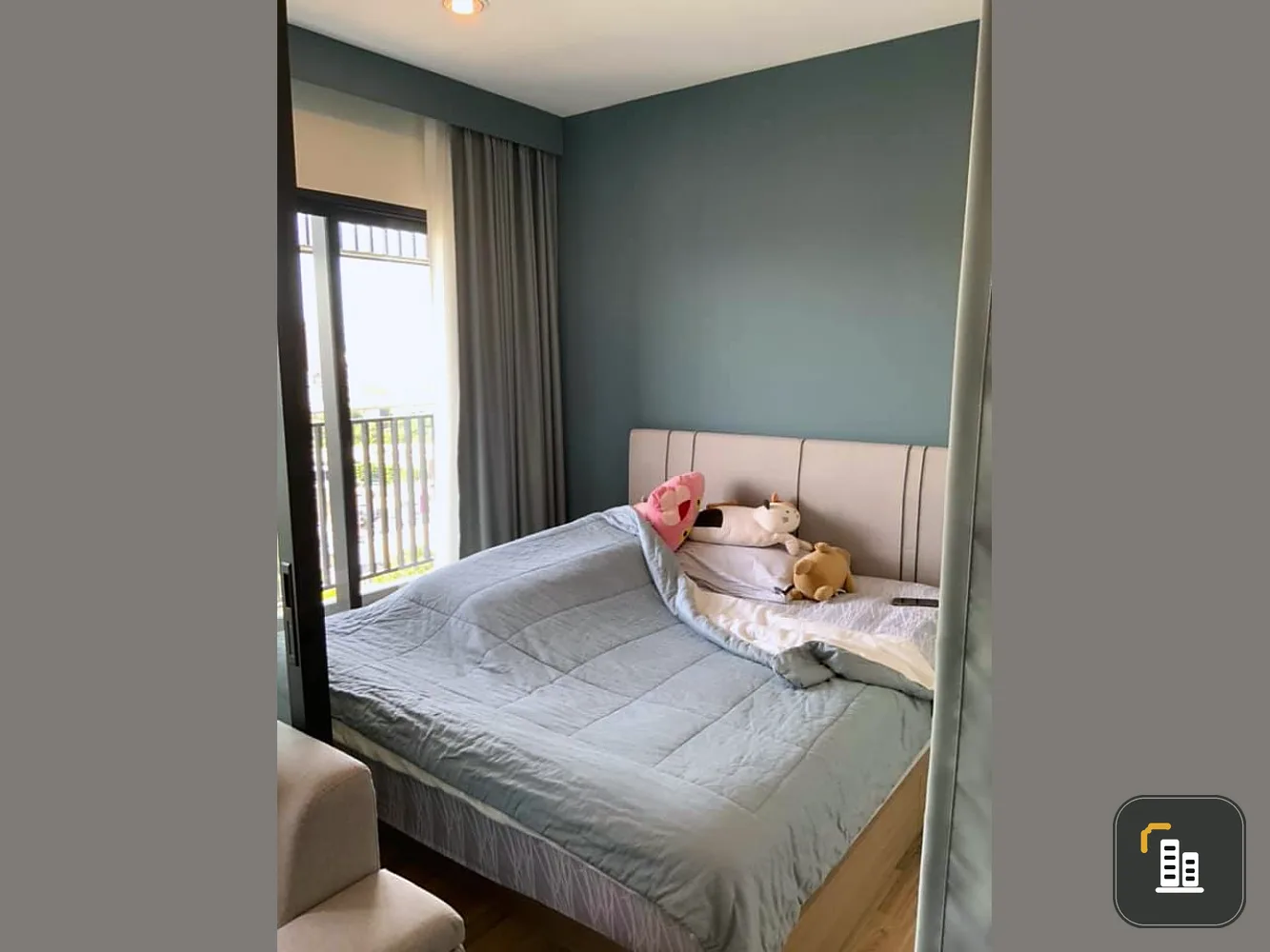 Condo for sale, Niche Mono Charoennakorn, 22nd floor, Chao Phraya River curve view, beautiful room, good view, reserve it as the owner.