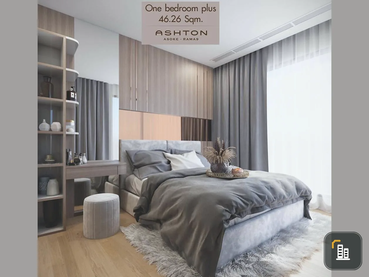 Condo for rent, Ashton Asoke-Rama 9, large room, lots of space, full furniture, beautiful decoration, hurry to reserve, don't wait.