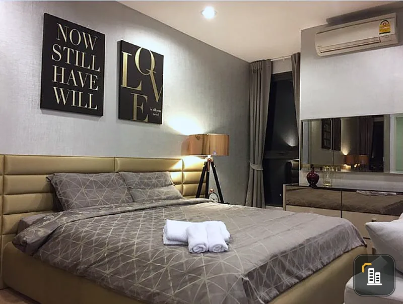 Condo for rent, Ideo Q, 14th floor, not hot room, clear view, shady atmosphere Fully furnished and ready to move in immediately. Hurry up!