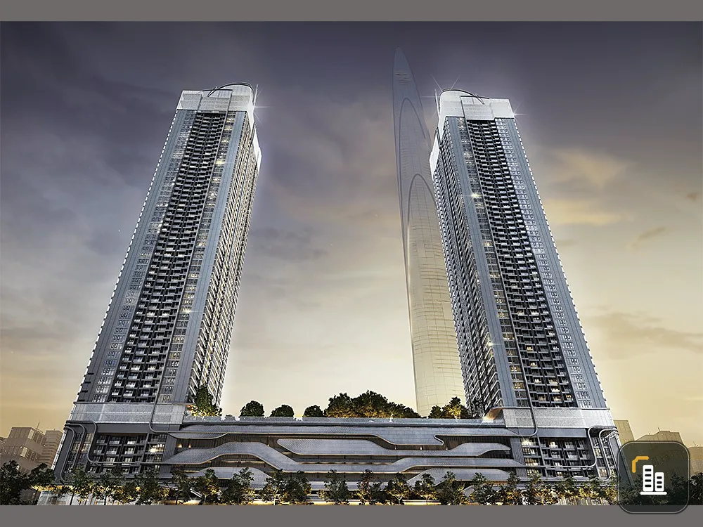 Sale down payment Condo One Nine Five Asoke-Rama 9, beautiful view, high floor, good built-in furniture, book now!!