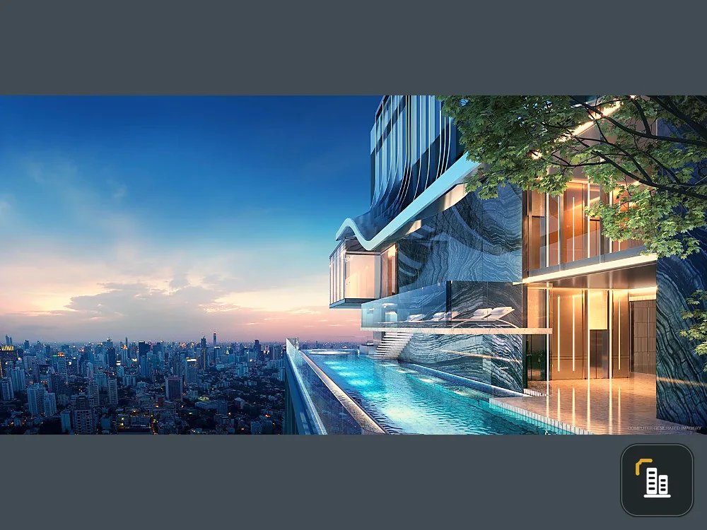 Sale down payment Condo Park Origin Thonglor, corner room, very beautiful location, don't miss it.