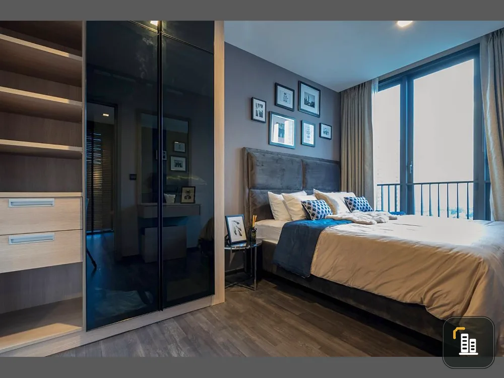 Condo for sale or rent, The Line Asoke-Ratchada, has views on 2 sides, north + west, open city view, unblocked view, fully furnished.