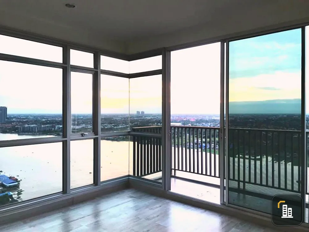 Condo for sale, Manor Sanambinnam, 26th floor, brand new condition room, beautiful view, panoramic view of the river, 180 degrees.