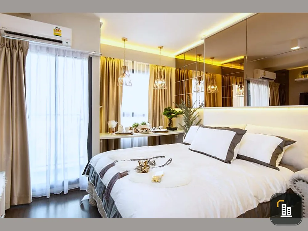 Condo for rent, Ideo Sukhumvit 93, large studio room, beautiful decoration, next to the sky train, ready to move in. Hurry up to reserve!!