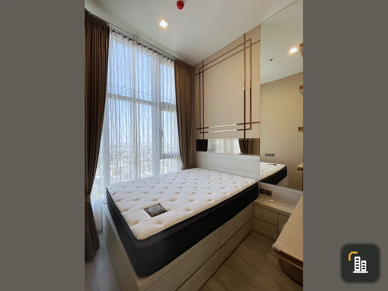 For rent!! Condo The Line Sukhumvit 101, 22nd floor, beautiful city view, fully furnished, ready to move in, good atmosphere, book now!!