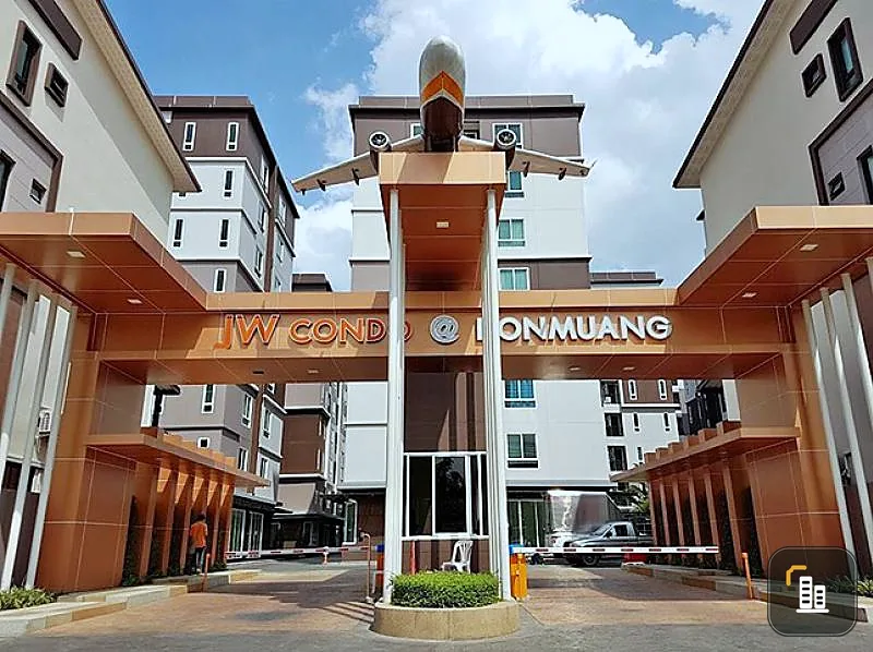 JW Condo Don Mueang, Building C, 6th floor, room for rent, rim room, quiet, cool, wind is always in, fully furnished
