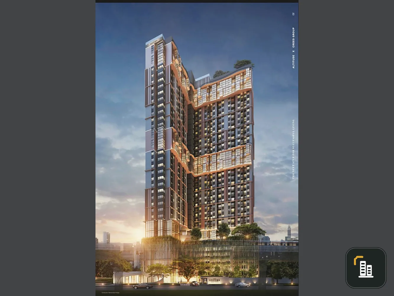 Sale down payment Condo Altitude Unicorn Sathorn - Thapra, high floor, beautiful view, close to BTS, good location, don't miss it!!