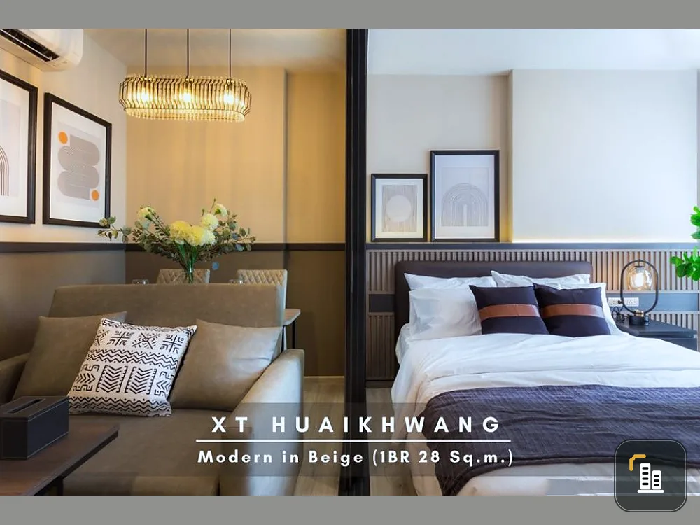 Condo for rent, XT Huai Khwang, beautiful room, ready to move in, complete with electrical appliances Hurry up to reserve before it's gone!!
