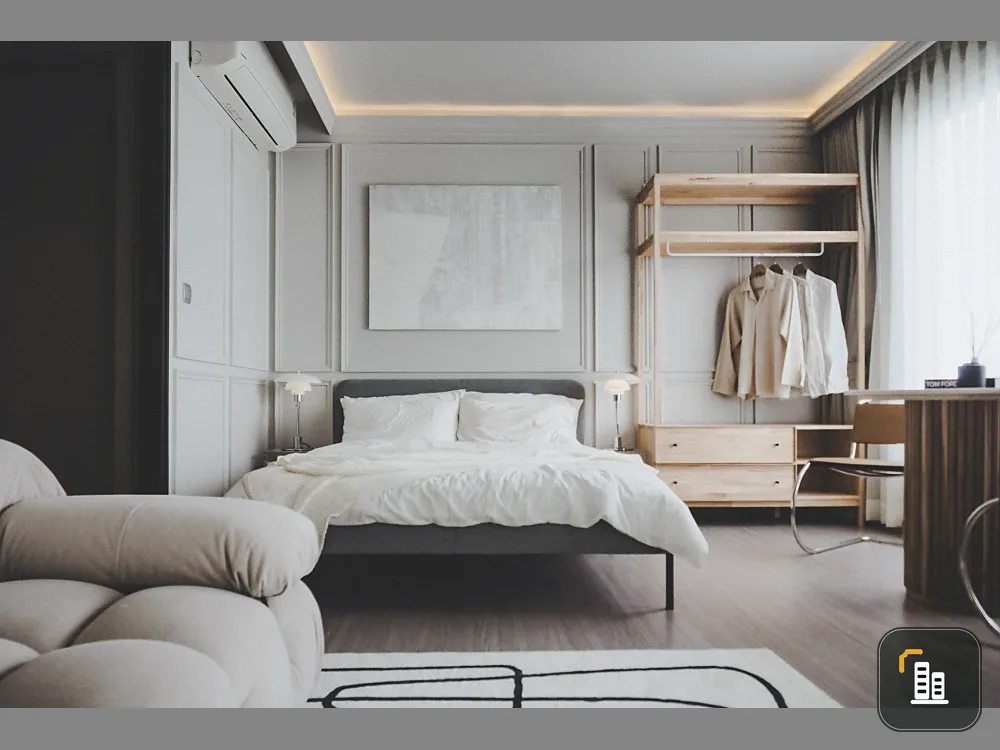For sale, empty room, Life Asoke Rama 9, Studio room, high floor, great view, great price I told you to hurry and reserve it.