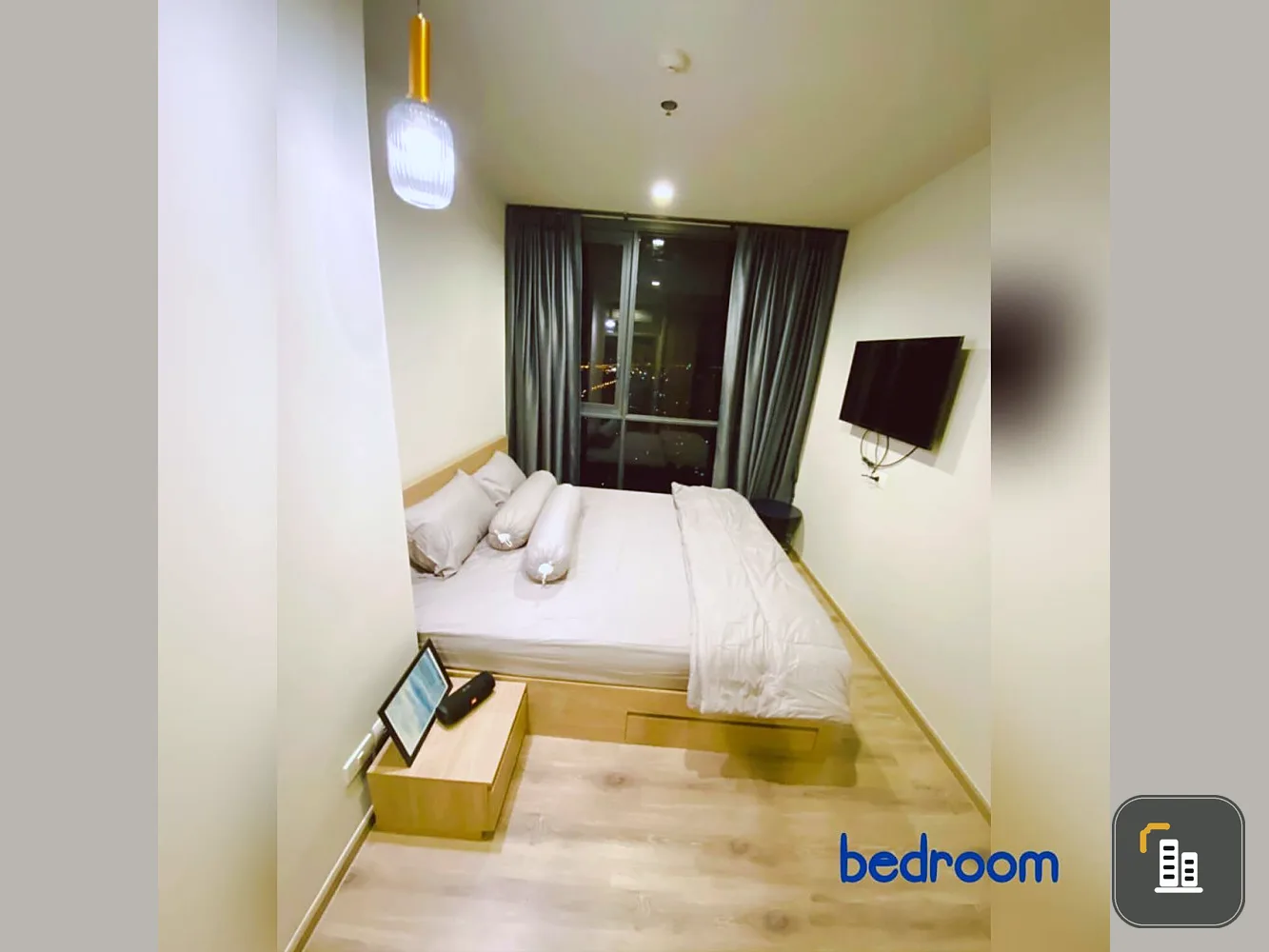 Condo for rent, The Line Wong Sawang, next to MRT Wong Sawang, corner room, 2 bedrooms, ready to move in, don't miss it!!